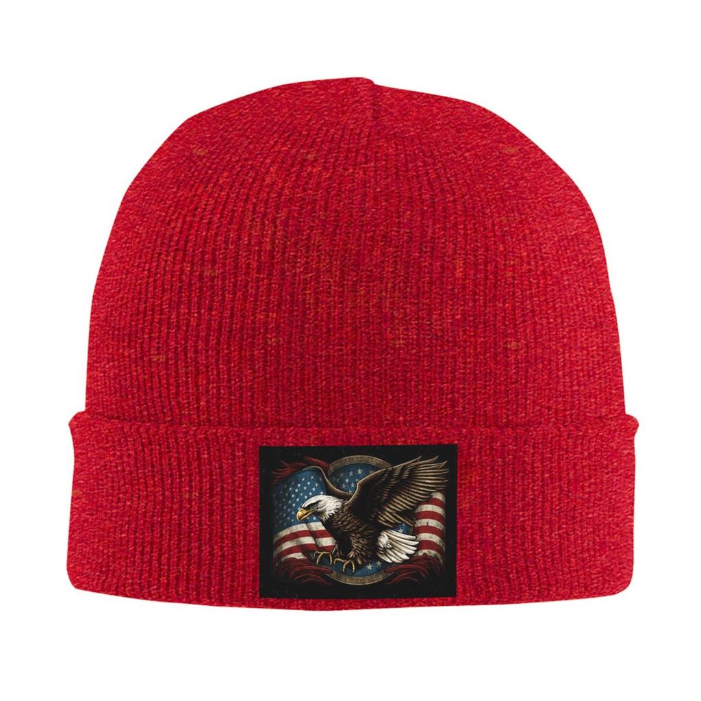 American Eagle Print Warm Knitted Cap Winter Knit Bonnet Hat Skullies Beanies Hip Hop Caps for Unisex