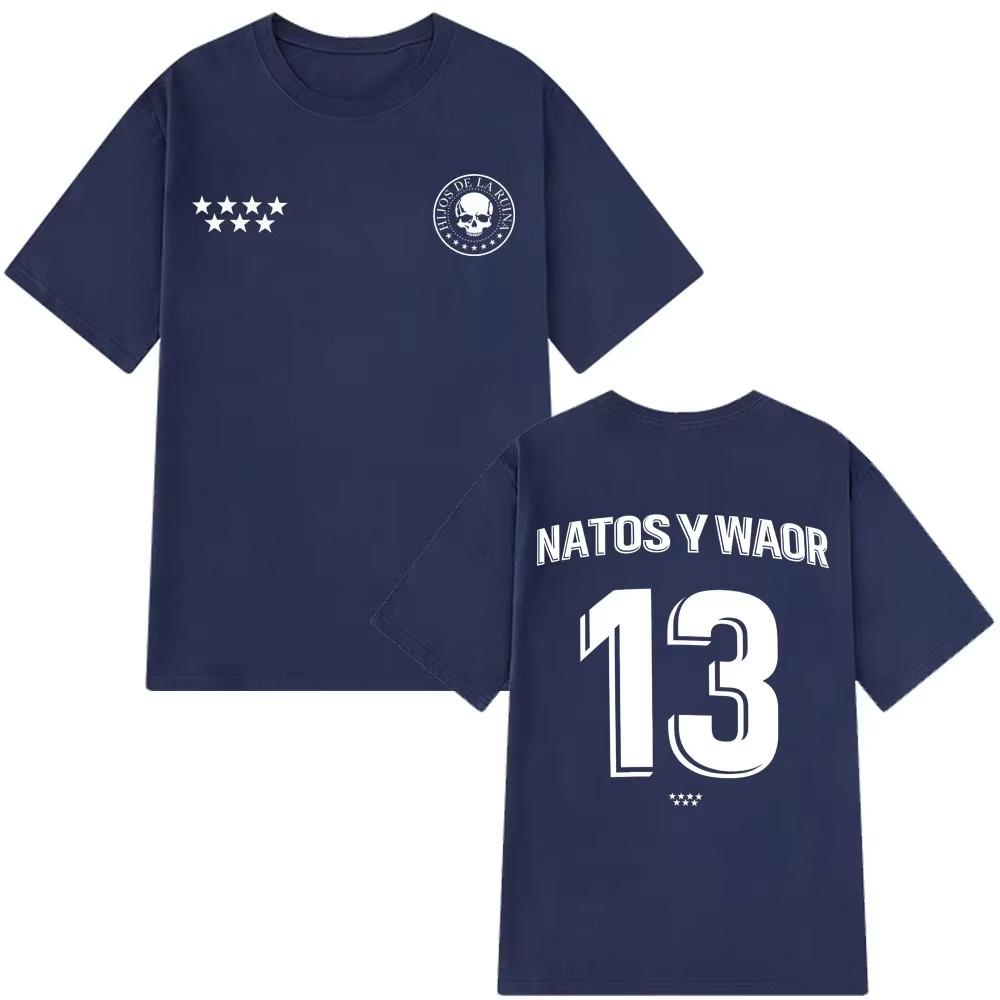 Rapper NATOS WAOR 13 T Shirt Fashion Hip Hop Vintage T Shirt Mens Women Clothing pure Cotton Summer Tshirt Streetwear Top