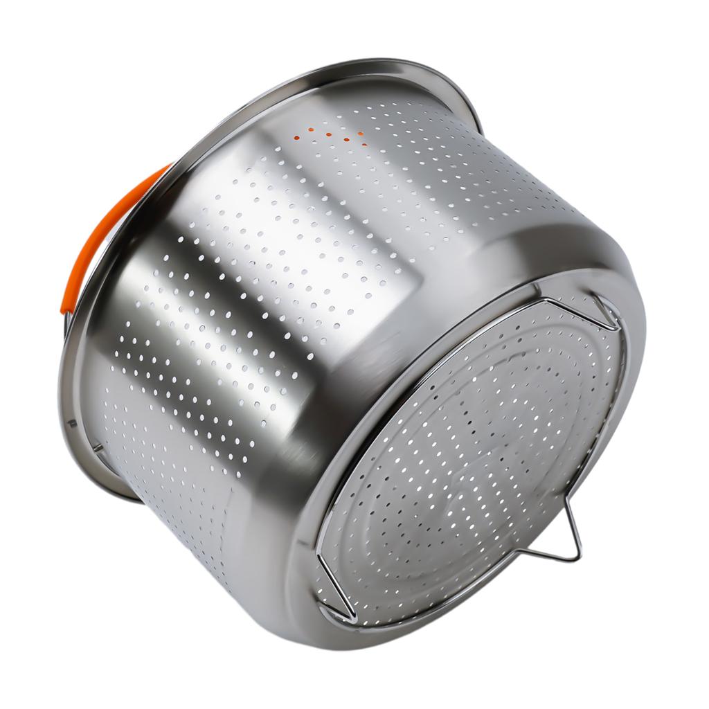 Coș pentru oțel inoxidabil în oală Accesorii pentru aragaz instantaneu cu mâner din silicon Oală sub presiune Aparat de orez