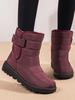 Warm Plush Cotton Shoes Size 43 Snow Boots Women'S High Tube Waterproof Women'S Boots Non-Slip Winter Boots Botas De Mujer