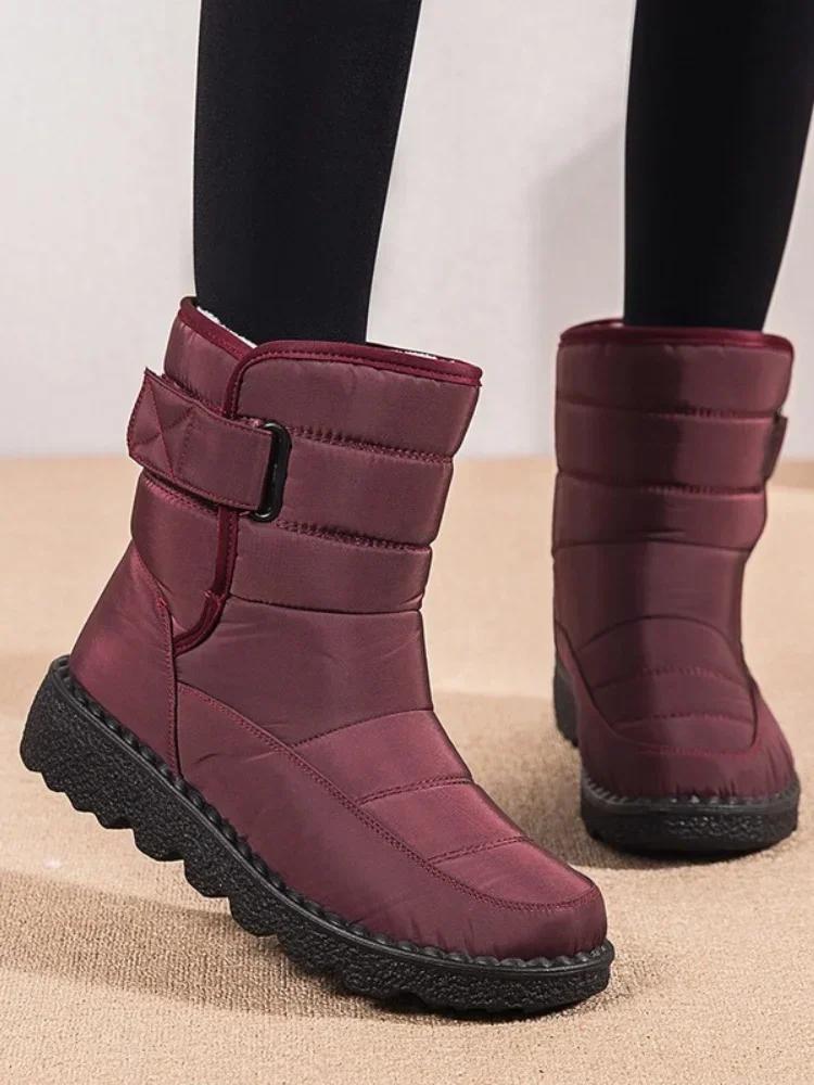 Warm Plush Cotton Shoes Size 43 Snow Boots Women'S High Tube Waterproof Women'S Boots Non-Slip Winter Boots Botas De Mujer