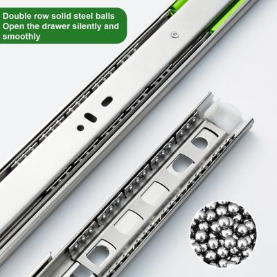 2 Adet Paslanmaz Çelik Çekmece Rayı 3 Kademeli Yavaş Kapanan Çekmece Kızak Ağır Hizmet Bilyalı Rulman Arka Yan Montaj Tam Açılır Çekmece Koşucusu