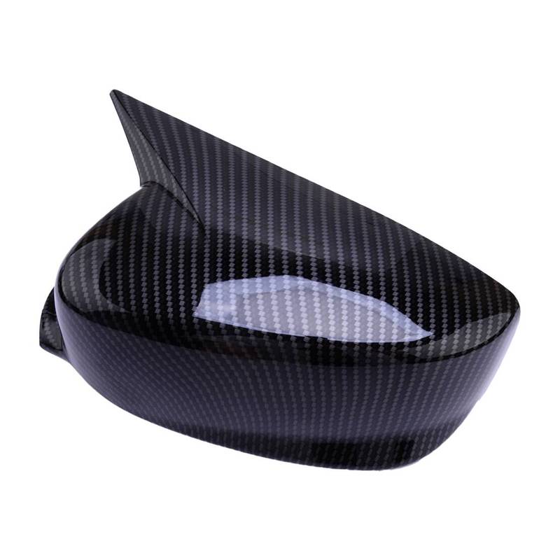 Horn Style Car Side Rearview Mirror Cover Trim Fit for Acura ILX 2013-2017 2018     Black Carbon Fiber Style ABS