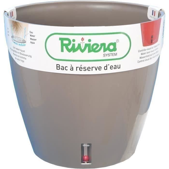 RIVIERA Bac à réserve d'eau - Rond - Ø 36 x H 33 cm -Taupe