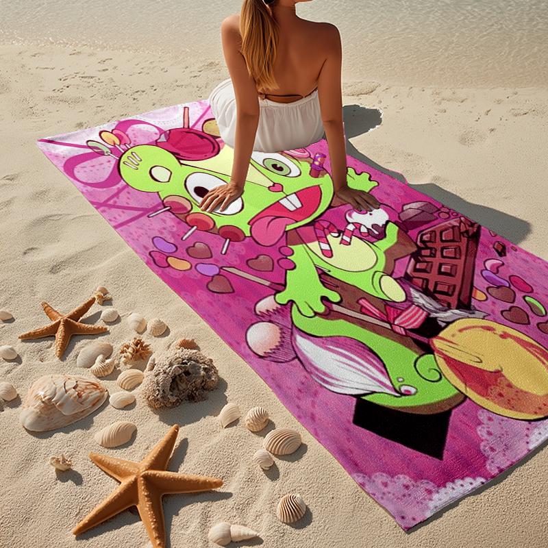 Happy Tree Friends Anniversary Beach Towel, Super Soft Microfiber, Gift for Her/Him, Birthday, for Pool, Beach, Travel, Home Decor Fan Gifts