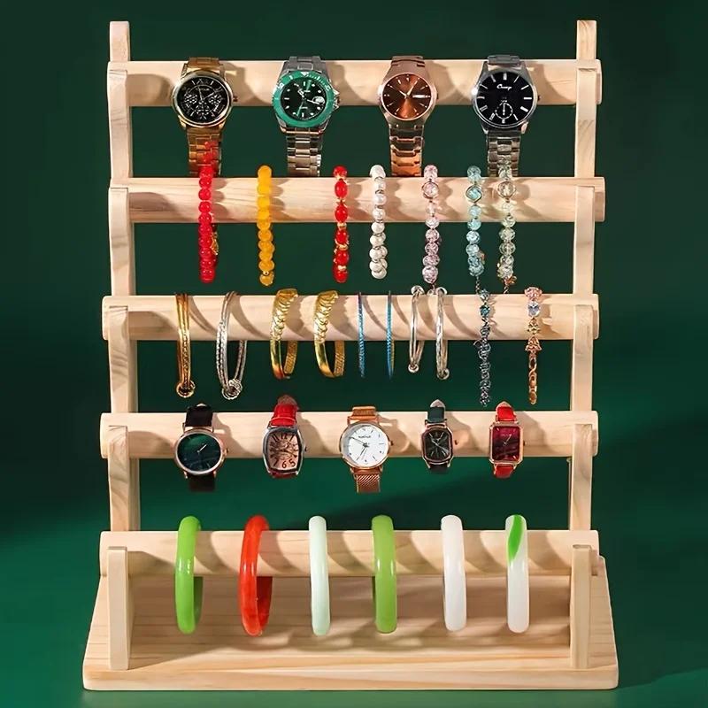 Solid wood bracelet display frame bracelet  jewelry watch frame jewelry frame hair ring head rope storage rack