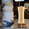 3D Acrylic LED Night Lamp with Gold Base – Starry Sky Waist Design 2, Touch Control Cordless Decorative Table Light for Bedroom, Living Room