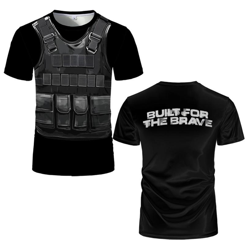 

Cool Tactical Vest Pattern T Shirts For Men Summer Fashion Streetwear 3D Printed Crew Neck T-shirts Loose Breathable Tees Tops 6XL
