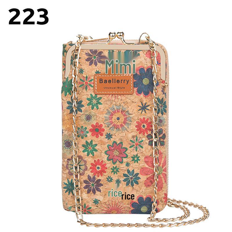 Baellerry Women's Large Capacity Crossbody Wallet - Fashion Wood Grain, Multi-Card Slot, Phone Bag, Korean Style