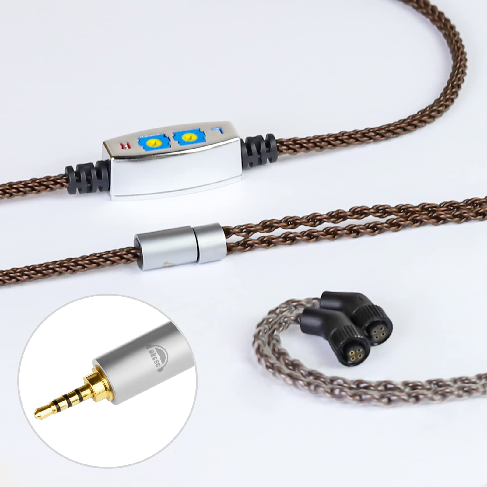 

okcsc ZT8 JH Recable for Earphones and with Bass Compatible with OFC JH JH13 V2 Layla and 4-Pin Headphones, 8-Core, Adjustment, Audio, Astell&Kern,