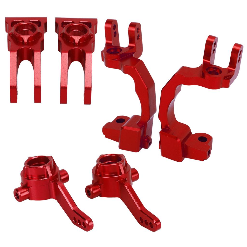 RC Steering Kit Aluminum Alloy C Block Steering Knuckle Rear Axle Carrier Set for ARRMA Typhon 1 10 RC CarRed