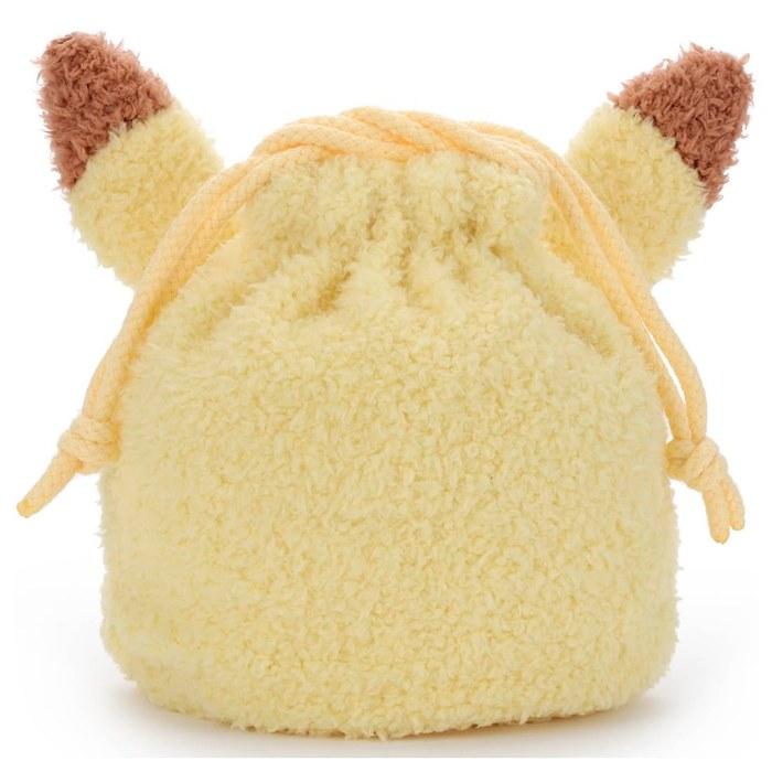Takara Tomy Arts Pokemon Pokepiece Pikachu Plush Drawstring Bag, 7.1 inch