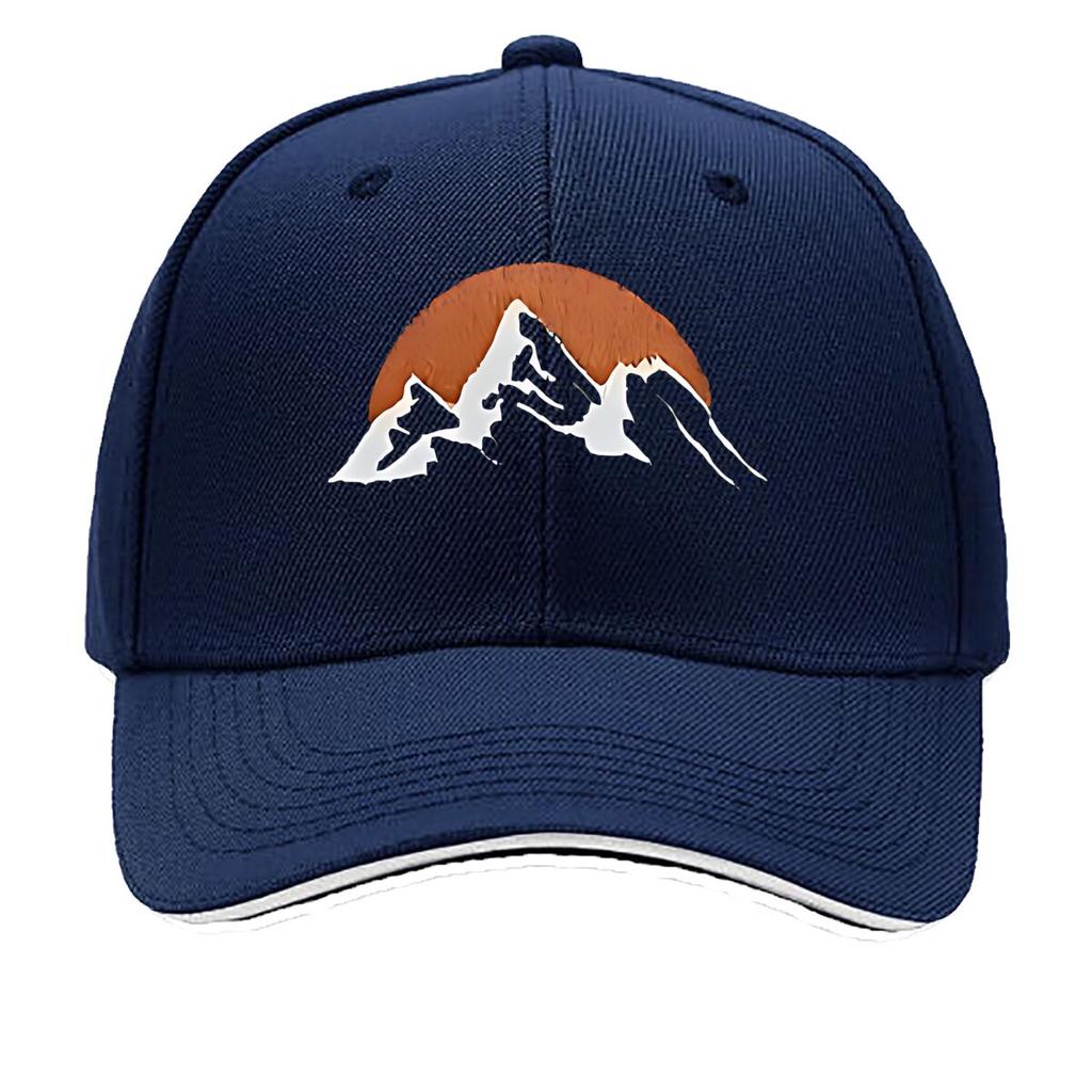 Casual Outdoor UnisexS Baseball Cap with Adjustable Features Featuring a Fun Sunrise Mountain Design Sandwich Baseball Cap