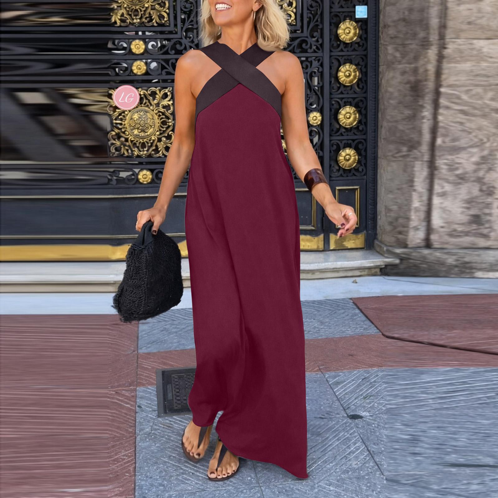 

Платье для женщин с рукавом 3/4, летнее повседневное платье-рубашка S винный