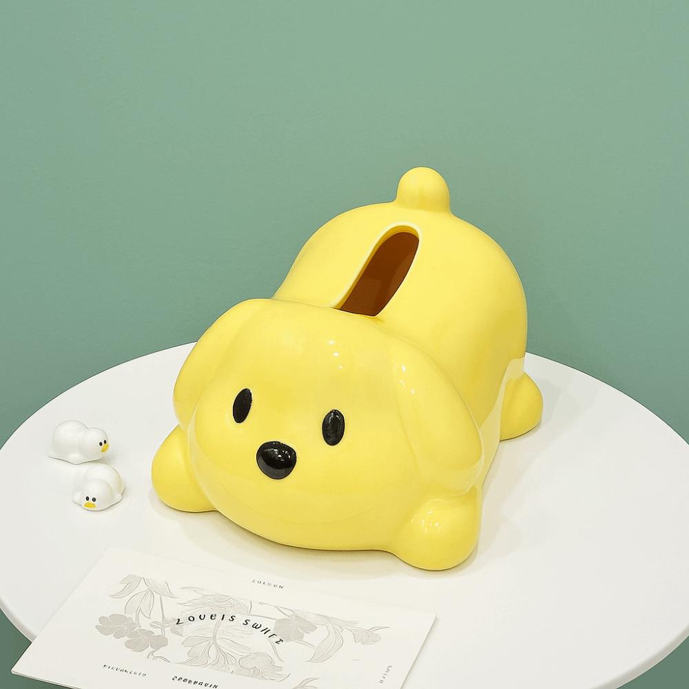 Cute Dog Tissue Box Ceramic Toilet Paper Box Animal Shape Napkin Holder  Bedside