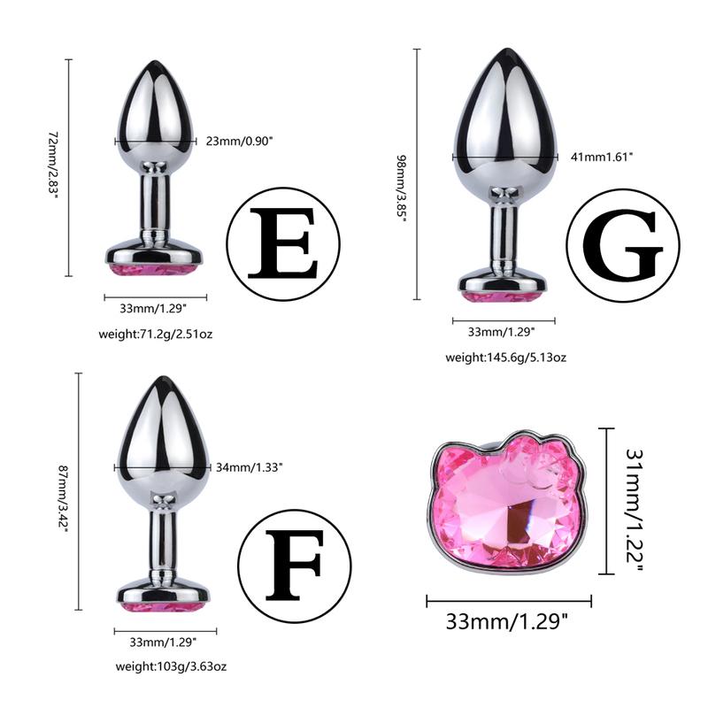 1pcs Cat Face Jewel Base Anal Plug 7 Size Butt Masturbation Tools Lovers Sex Massager Adult Sex Toys