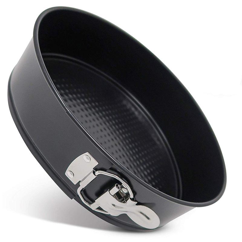 Round Non-stick Cake Pan Set - Removable Bottom, Latch Design, Carbon Steel, 3-Piece for Baking Pizza and More