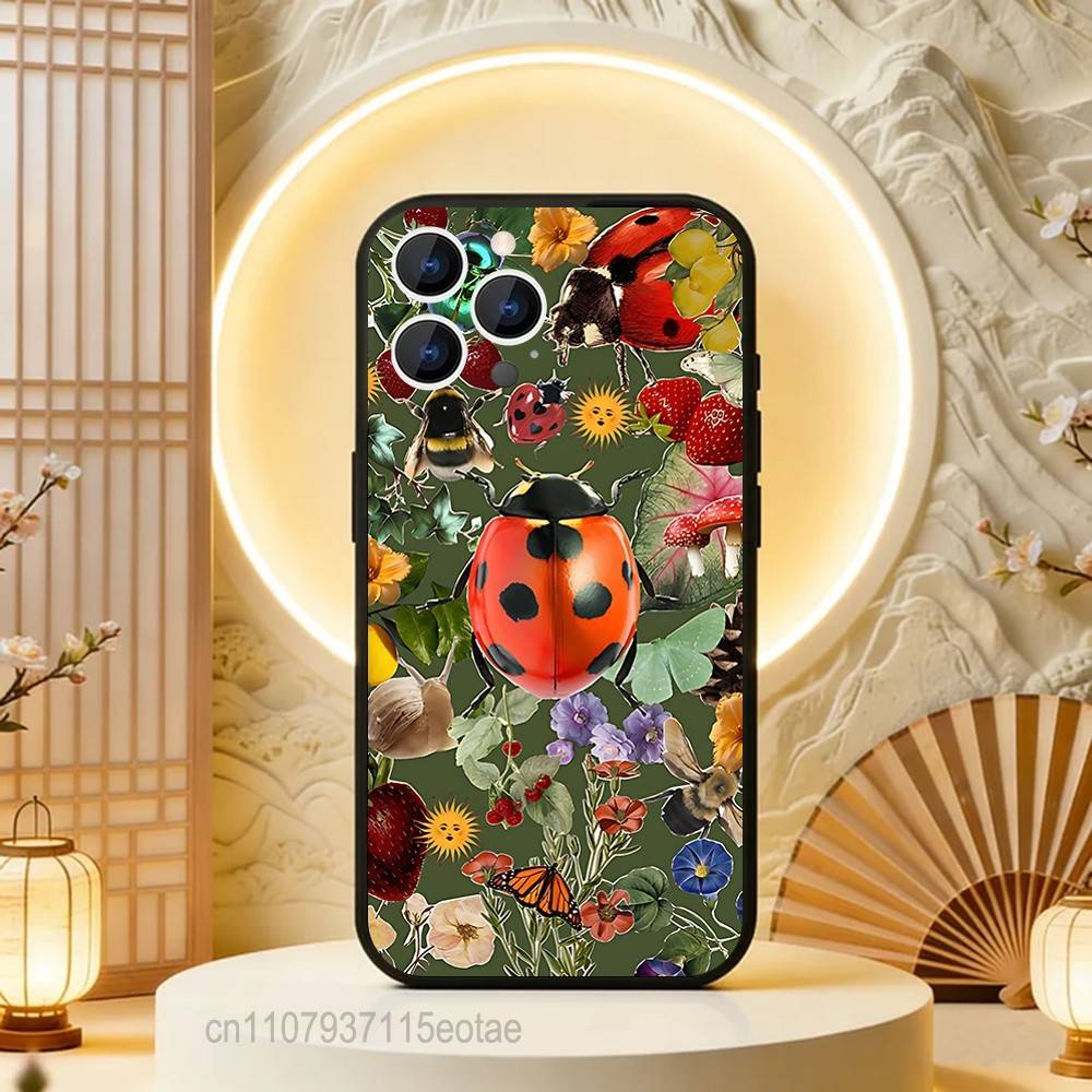 Insekt Siebenpunkt-Marienkäfer Für iPhone 12,16,13,14,15,17,11,Pro,Max,Plus,E,Air,Mini TPU Weich zur Hautfreundlichen Handyhülle