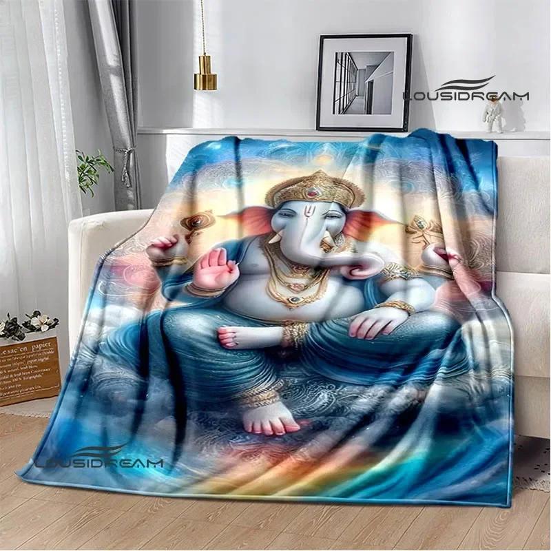 Retro Ganesha Printed Blankets Warm Flannel Blankets Soft and Comfortable Blanket Bed Linings Blankets for Beds Birthday Gift