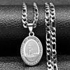 Stainless Steel Christian Jesus Christ Pendant Necklace for Women Men's Gold Color Religious Chain Necklace Jewelry