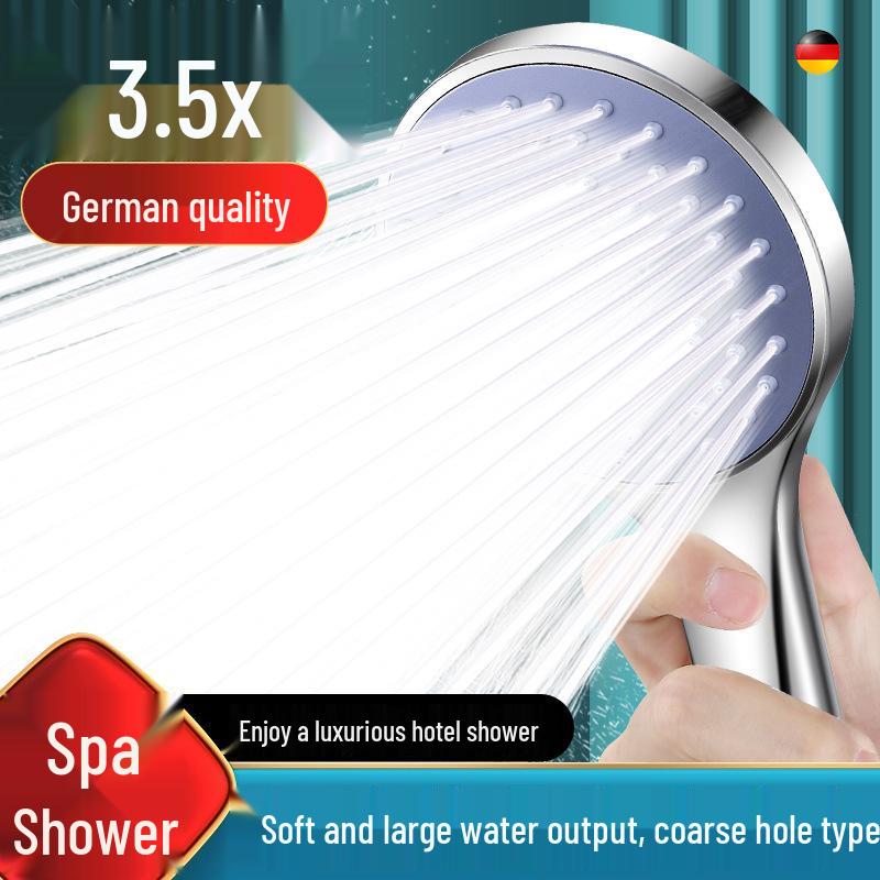 Pressurized Shower Head Set with Coarse Hole Sprinkler for High Water Output and Bath Heater Compatibility