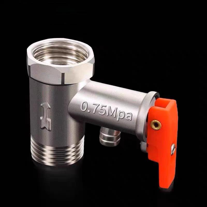 1Pcs Electric Water Heater Safety Valve Pressure Relief Valve Boiler 1/2Inch Threads Brass Adjustable Safety Check Valve