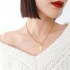 18K Gold-Plated Hip Hop OT Buckle Round Pendant Clavicle Necklace P101