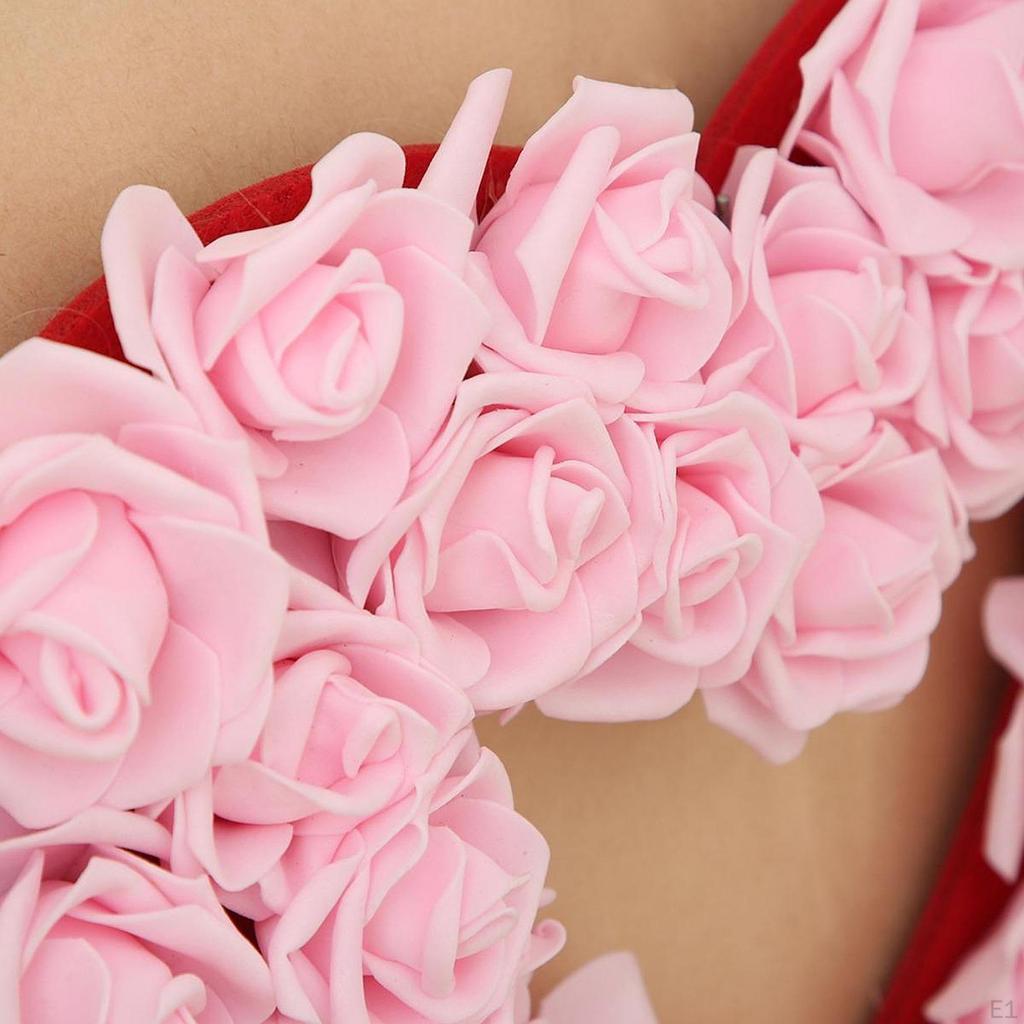 Pink Heart Shaped Wreath ,Front Door ,Artificial Hanging for Backdrop