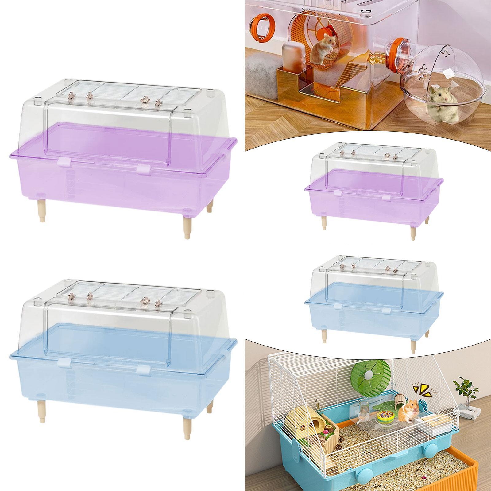 Transparent Hamster Cage with Openable Top Cute Small Pets Habitat Hamster House Hamster Supplies Pet Enclosure Hedgehog Gerbils violetto
