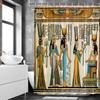 Sexy Woman White Shower Curtains Highland Cow Palm Leaf Ink Flower Bird Polyester Fabric Washable Bathroom Decor Bath Curtain