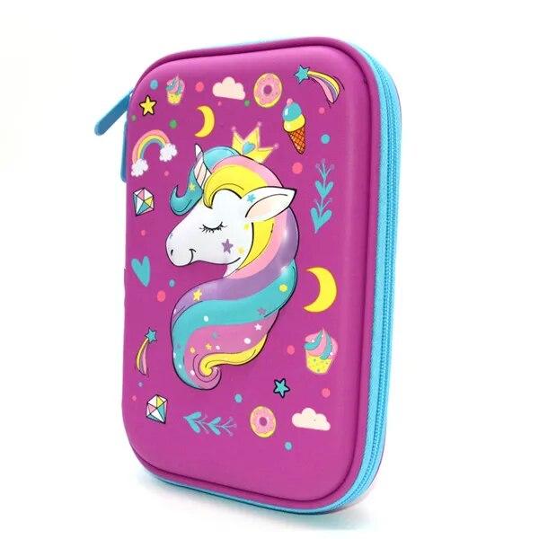 Kawaii Unicorn Pens Flamingo Pencil Case Pencil Case Creative Pencil Bag Girl Learning Supplies Stationery  Toy Storage