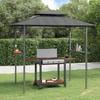 VidaXL Gazebo BBQ with Side Shelves Anthracite 240x150x243cm Steel 360140