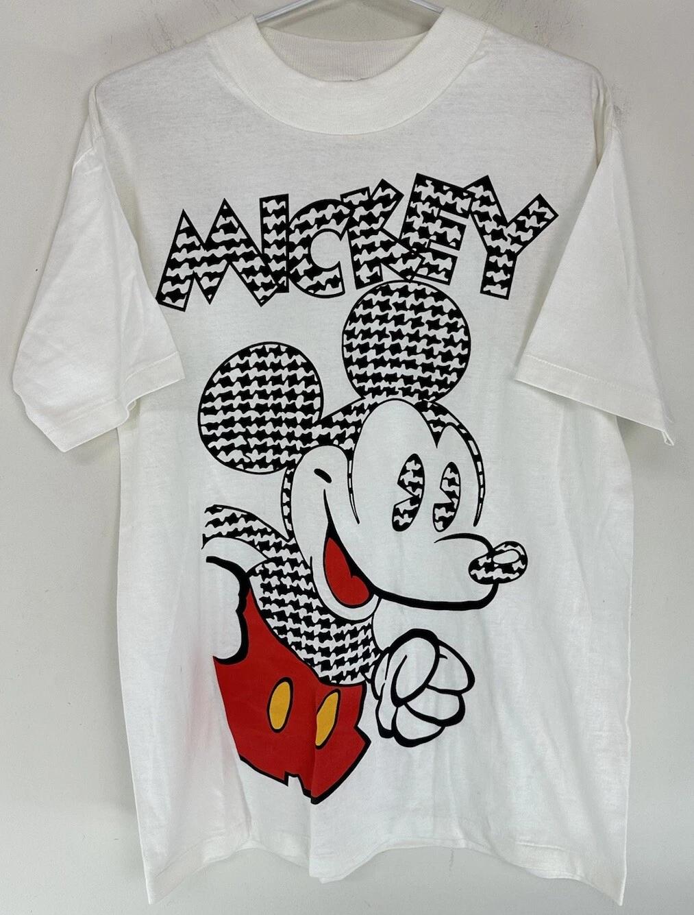 

RARE Vintage Disneyland 80s Mickey Mouse T-shirt Red White M Medium Retro Disney S