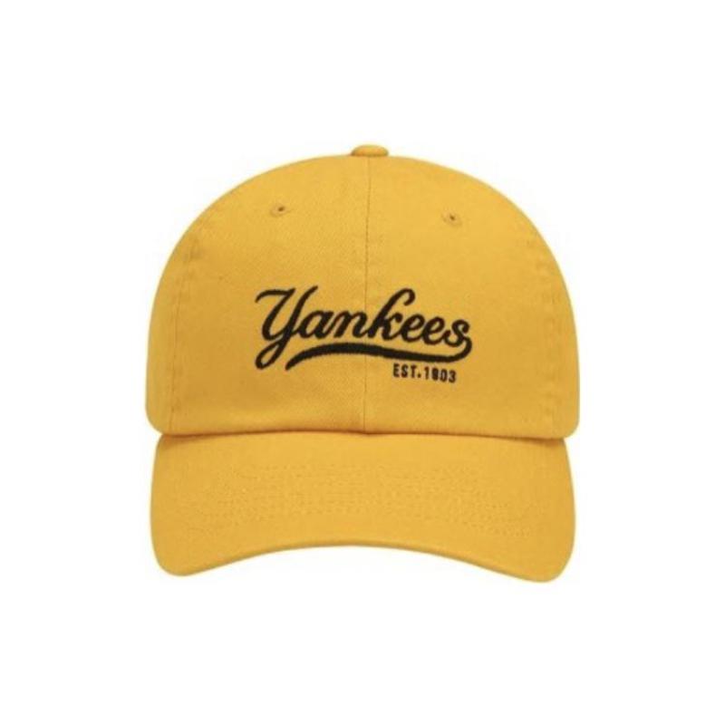 MLB Cotton Baseball Caps Unisex Yellow Fashion 32CPEA841-50D