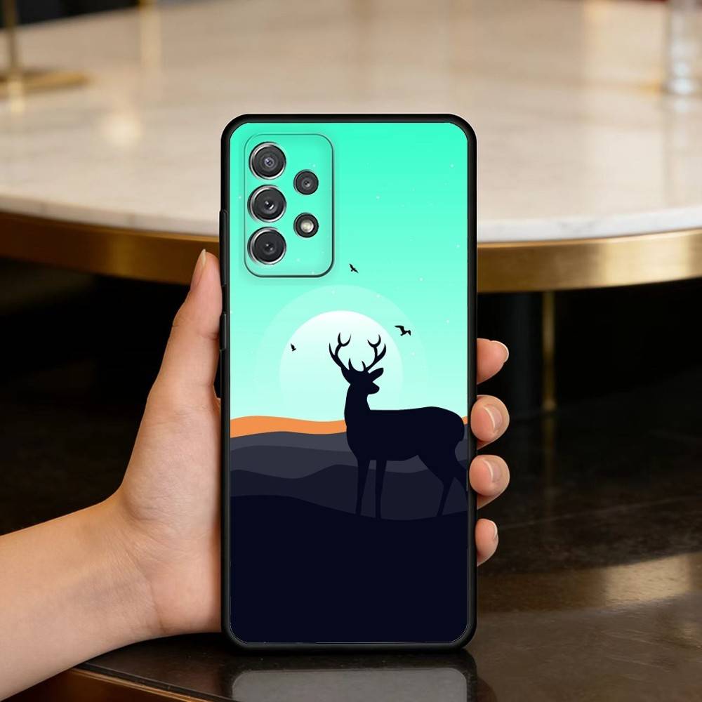 D-Deer-ER Phone Case For Samsung Galaxy A73,A72,A71,A70,A53,A52,A51,Soft Silicone Black Cover