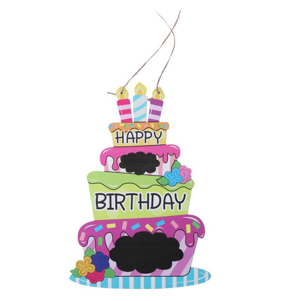 1/2pcs Boxwood Birthday Sign Colorful Birthday Decoration Pendant Birthday Cake Sign Girls