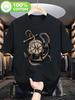 Unisexs NauticalThemed Graphic Tee Lightweight Round Neck Short Sleeve TShirt with Octopus Compass Anchor Print for Summer Casual Wear