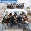 3PCS Assassin Game Bedding Set Duvet Cover Closure Includes 1 Duvet Cover & 2 Pillowcases for All Seasons Bedroom Decor Christmas Fan gifts