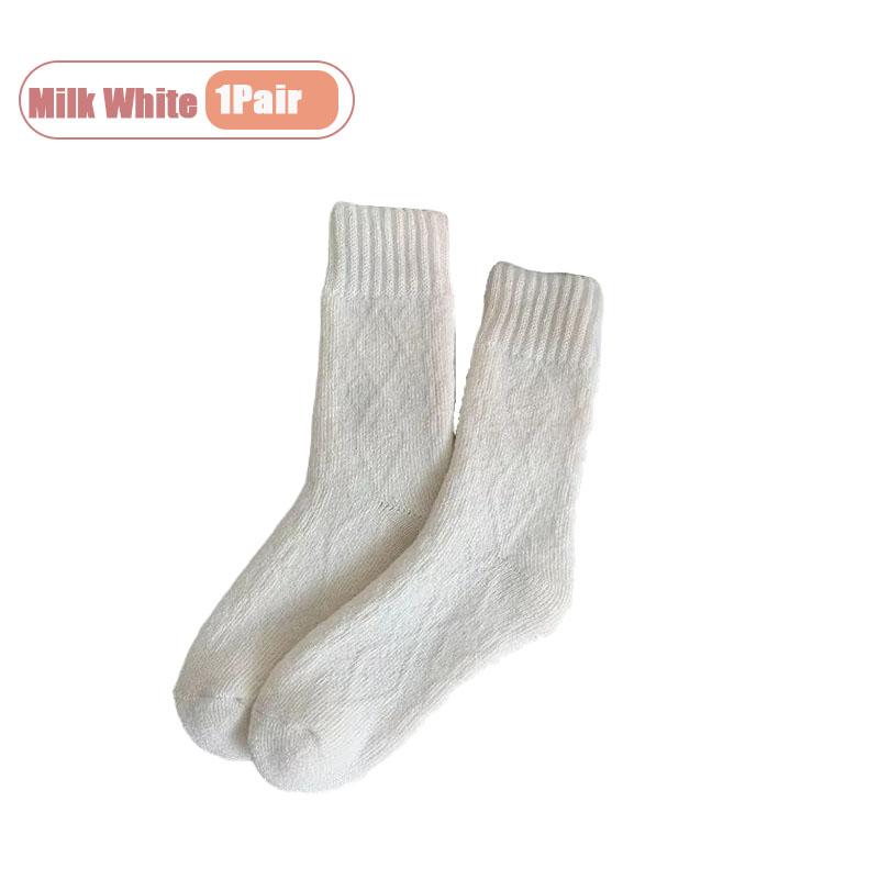 1-10Pairs Winter Plush Socks Women Thick Mid Calf Heating Thermal Long Socks Fall Cold Weather Maternity Postpartum Warm Sock