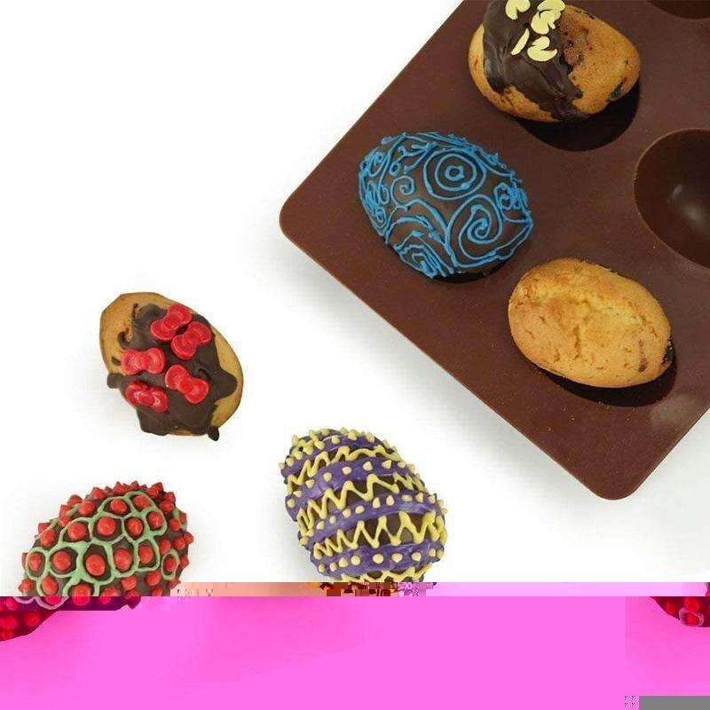 1/2Pcs Easter Eggs Silicone Mold 8 Cavity Baking Tray for DIY Chocolate Pudding Soap Craft Pastry Ice Tray Chocolate Mold