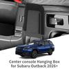 Smabee Left Drive for Subaru Outback 2026 (7th Gen) LHD Center Armrest Hanging Box ABS Tray Organizer Accessories Tidying Black