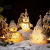 Festive Home Decor Christmas LED Plush Doll Ornaments, Light Up Elk Snowman Santa Claus Room Accent Decoration, Cute Stuffed Toy for Table Holiday