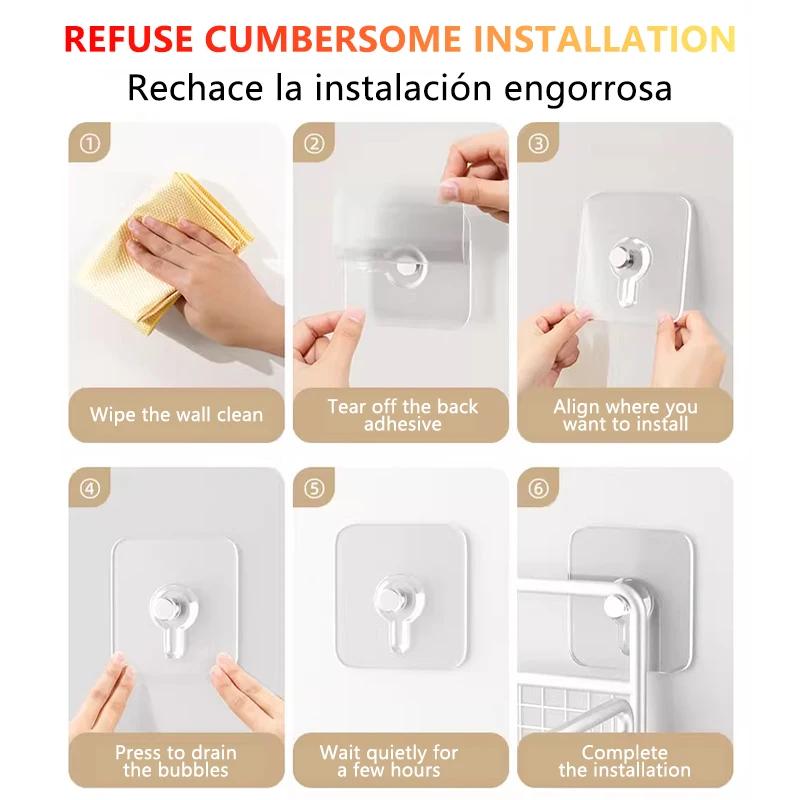Self-adhesive Hook for Picture Super Strong Wall Hook Without Piercing Punch-free Picture Frame Holder Bathroom Kitchen Storage