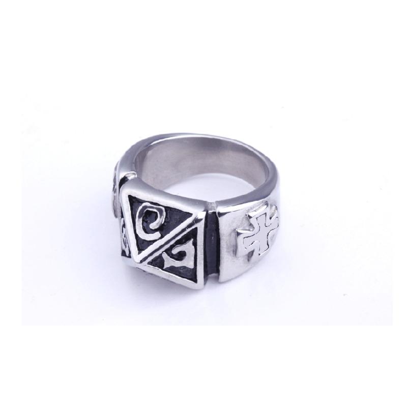 Retro Letter Tail Ring Men's Titanium Steel Food Men's Ring