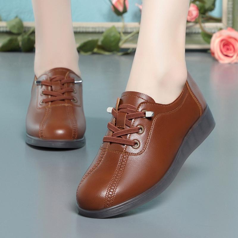 Fashion 2024 Fashion Spring Women Shoes Soft Leather Loafers Casual Shoes Soft Comfort Breathable Versatile No-slip Flat Shoes