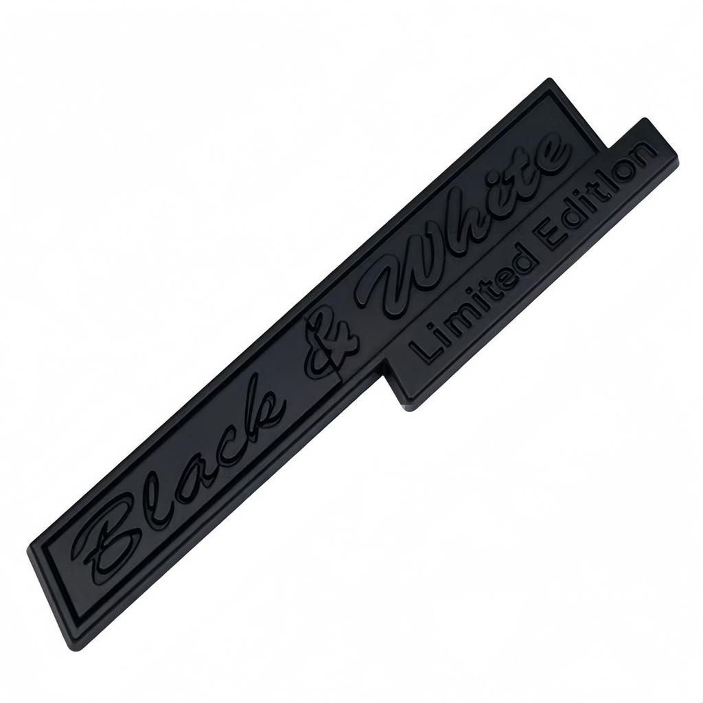 3D Metall Limited Edition Schwarz&Weiß Logo Abzeichen Aufkleber Seitenkotflügel Kofferraum Heck Emblem Aufkleber