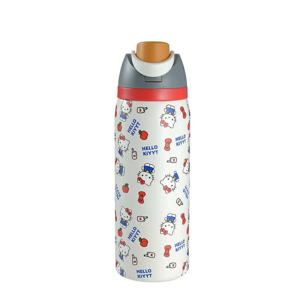 Hello Kitty Kuromi Butterfly Knot Floral Print Stainless Steel Insulated Cup With Lock Clip For Outdoor Activities