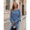 Women's Round Neck Twisted Rope Fried Dough Twists Loose Knit