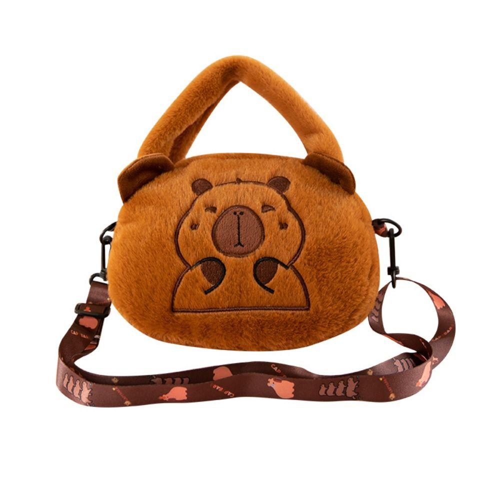 Animal Cartoon Capybara Crossbody Bag Plush Capybara Cartoon Shoulder Bag  Female Lady Girl