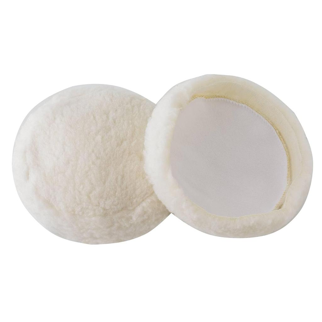 2 PCS 6 Inch Wool Polishing Pad, Widen the Edge Hook and Loop Buffing Wheel, for Orbital Polisher Buffer Synthetic Polisher